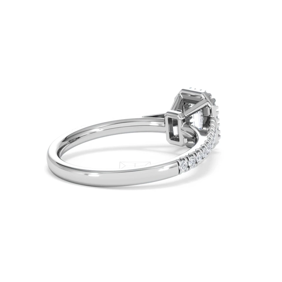 Annabelle Lab Diamond Halo Engagement Ring in Platinum 1ct F/VS1