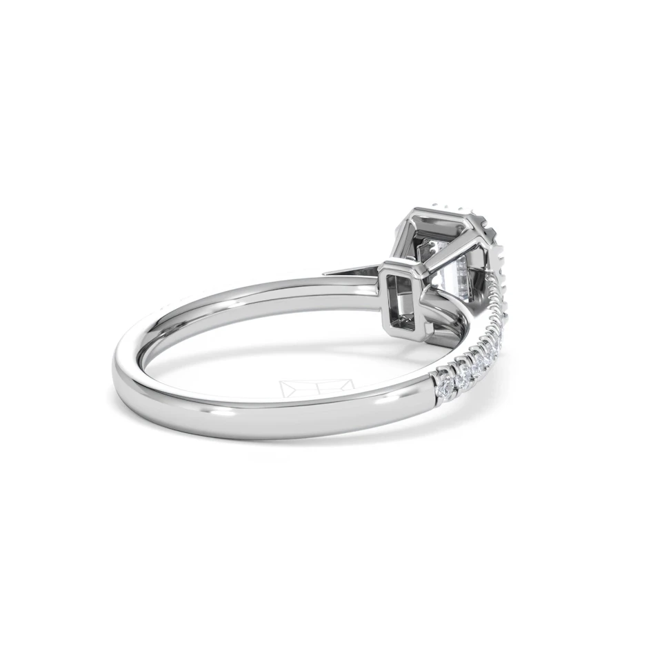 Annabelle Lab Diamond Halo Engagement Ring in Platinum 1ct F/VS1