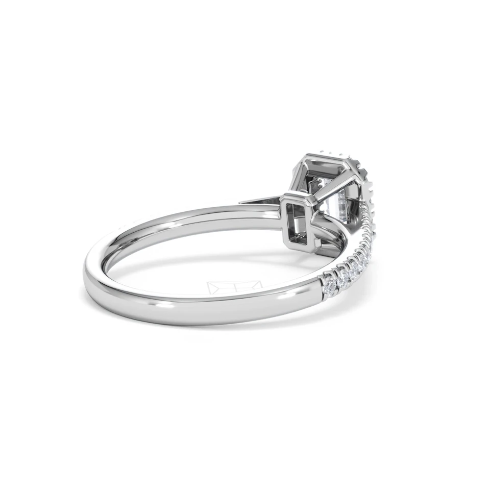 Annabelle Diamond Halo Engagement Ring 18K White Gold 1ct G/VS2