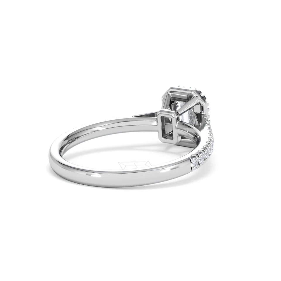 Annabelle Lab Diamond Halo Engagement Ring in Platinum 1ct F/VS1