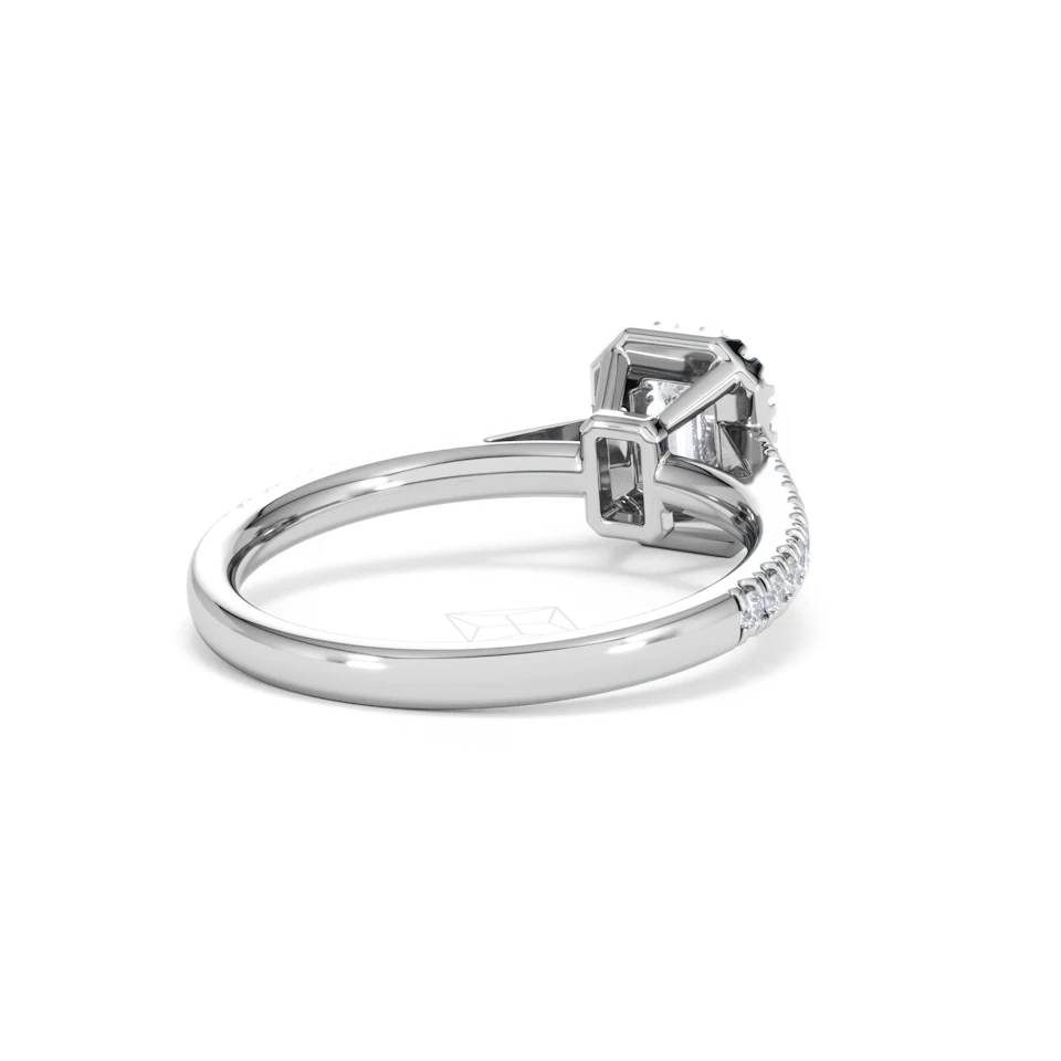 Annabelle Diamond Halo Engagement Ring 18K White Gold 1ct G/VS2
