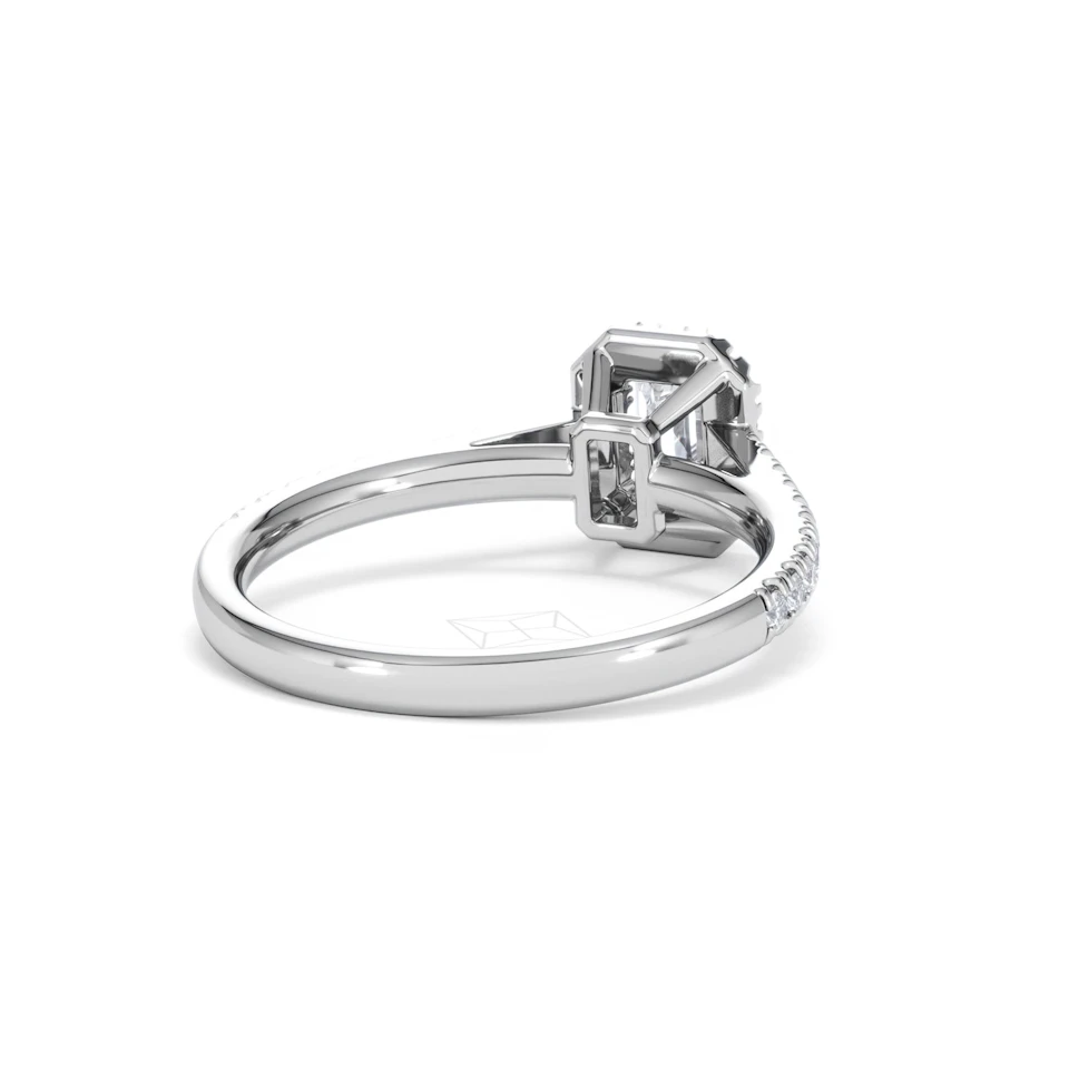 Annabelle Diamond Halo Engagement Ring 18K White Gold 1ct G/VS2