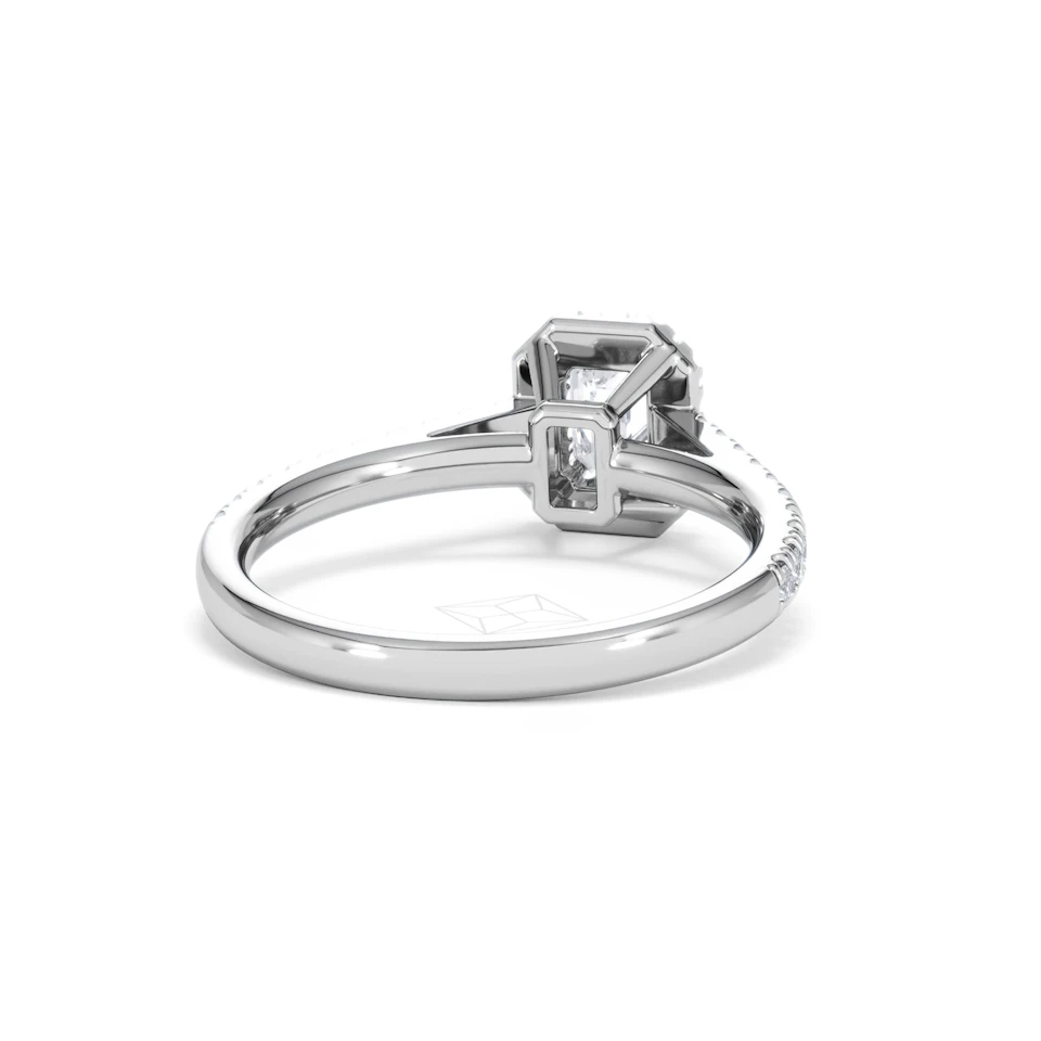 Annabelle Lab Diamond Halo Engagement Ring in Platinum 1ct F/VS1