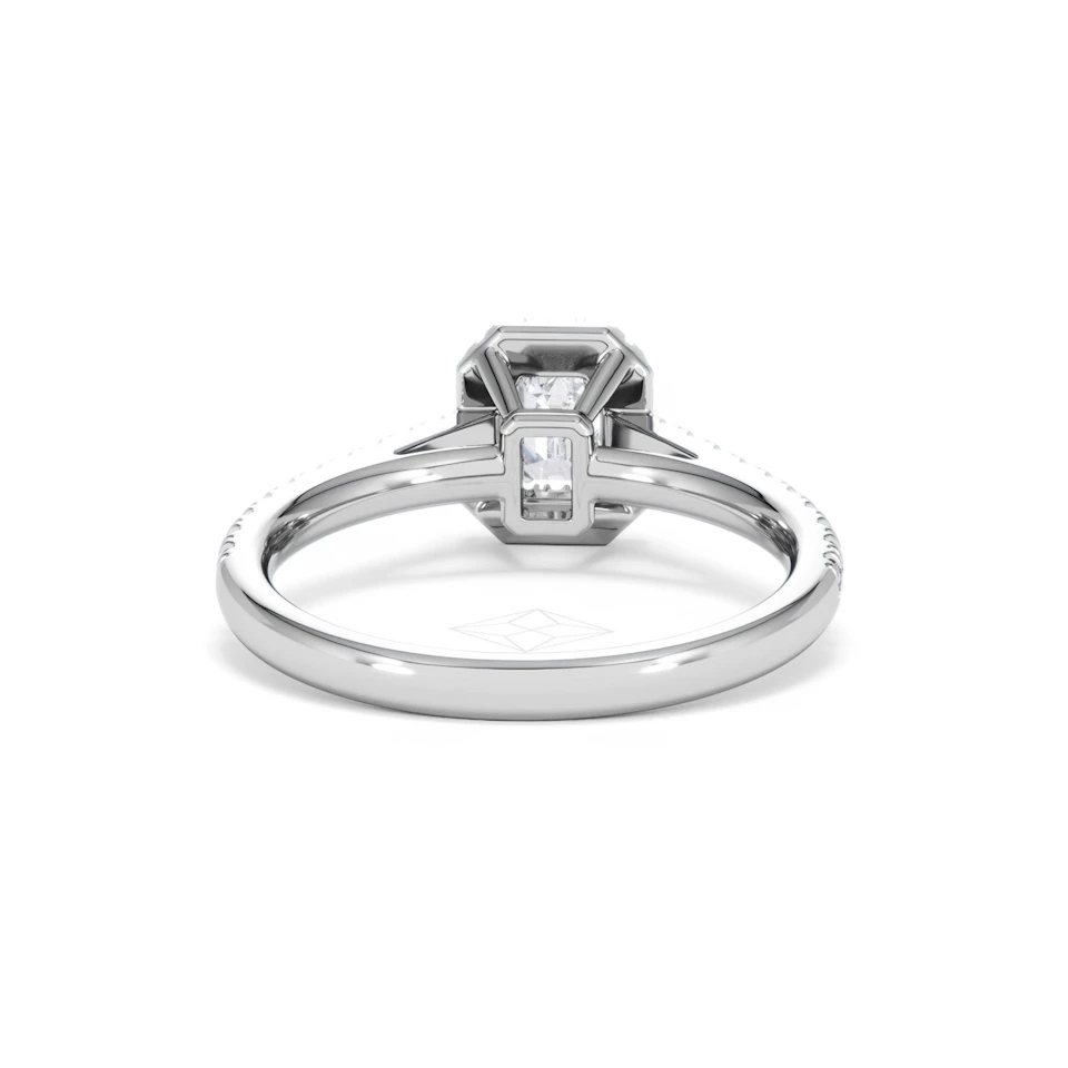 Annabelle Lab Diamond Halo Engagement Ring in Platinum 1ct F/VS1