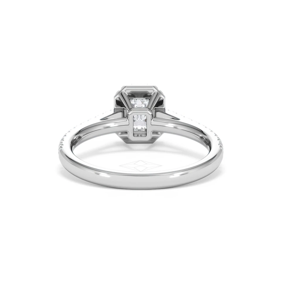 Annabelle Lab Diamond Halo Engagement Ring in Platinum 1ct F/VS1