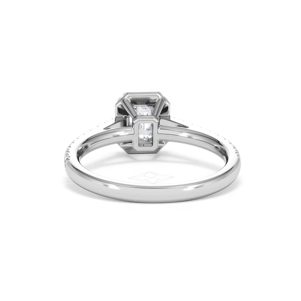 Annabelle Lab Diamond Halo Engagement Ring in Platinum 1ct F/VS1