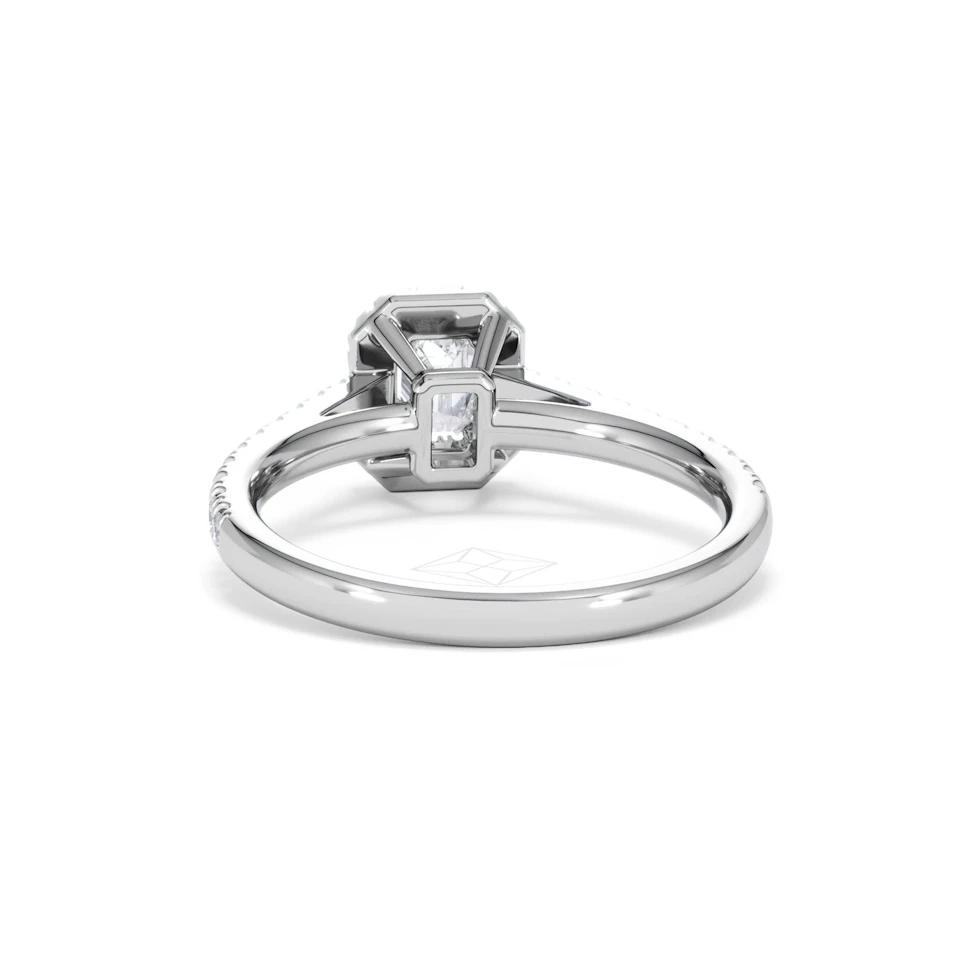 Annabelle Diamond Halo Engagement Ring 18K White Gold 1ct G/VS2
