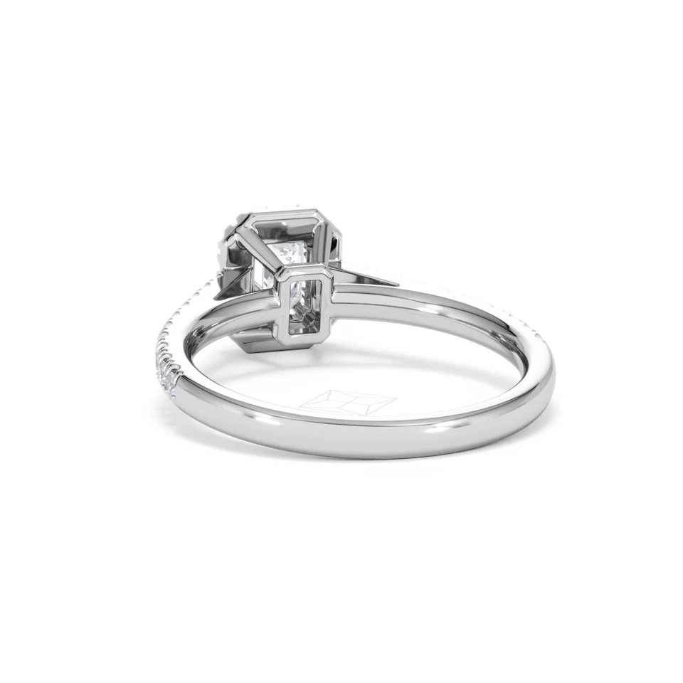 Annabelle Diamond Halo Engagement Ring 18K White Gold 1ct G/VS2