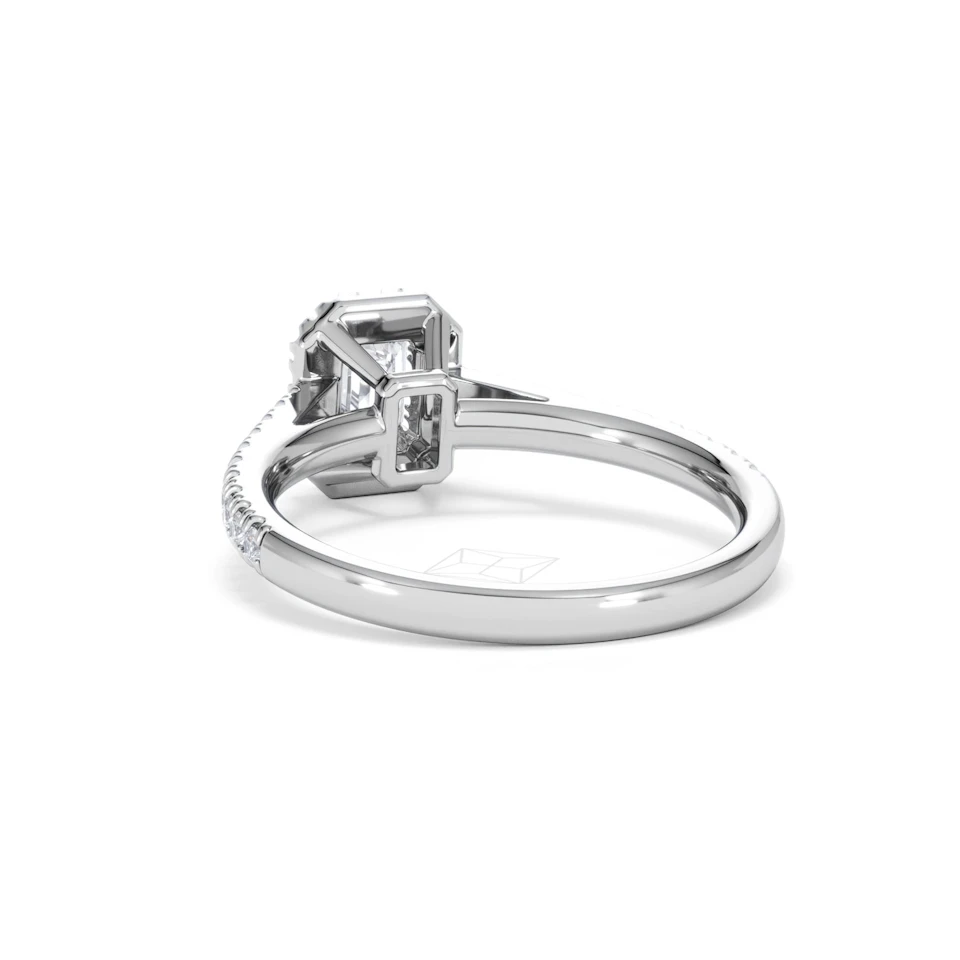 Annabelle Diamond Halo Engagement Ring 18K White Gold 1ct G/VS2