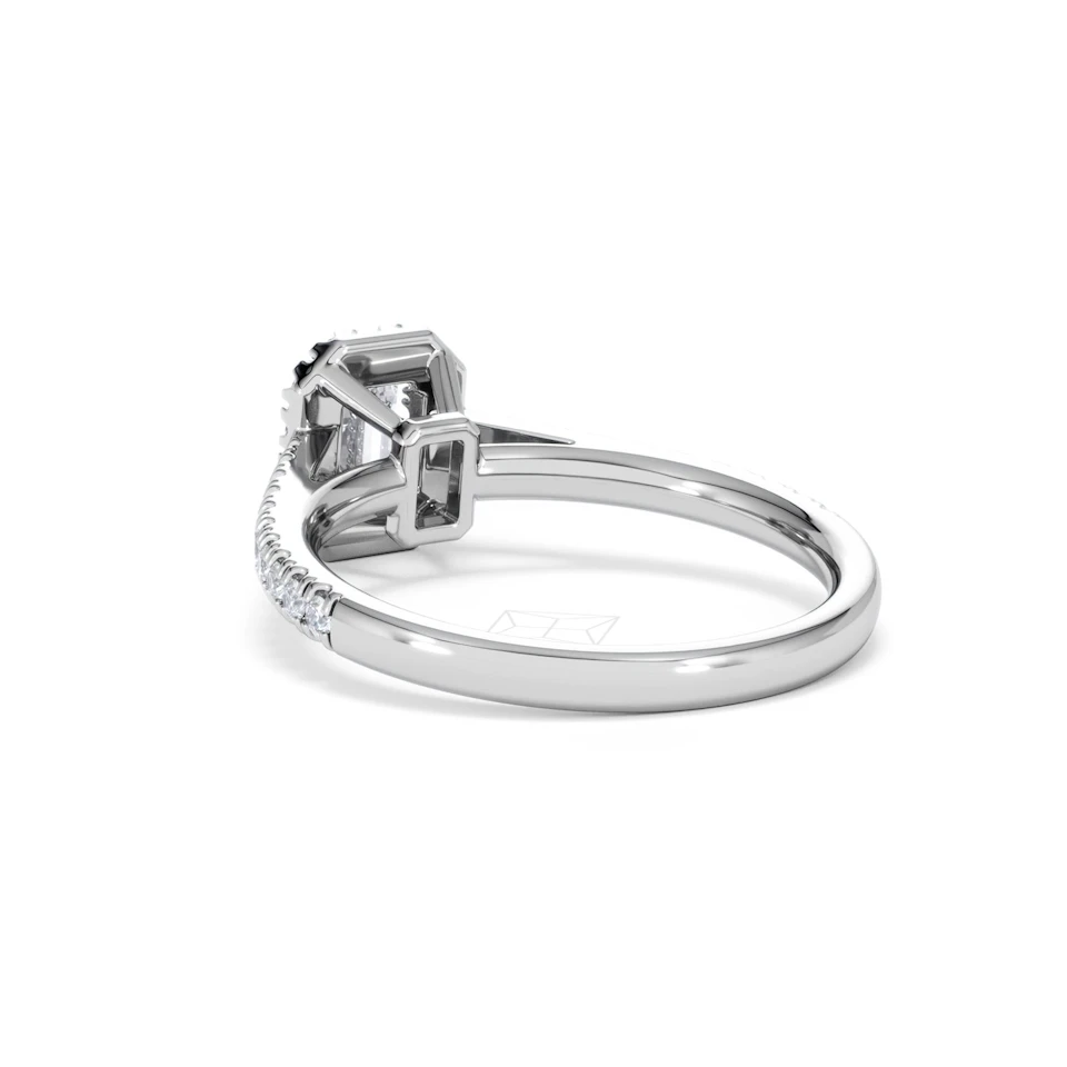 Annabelle Diamond Halo Engagement Ring 18K White Gold 1ct G/VS2