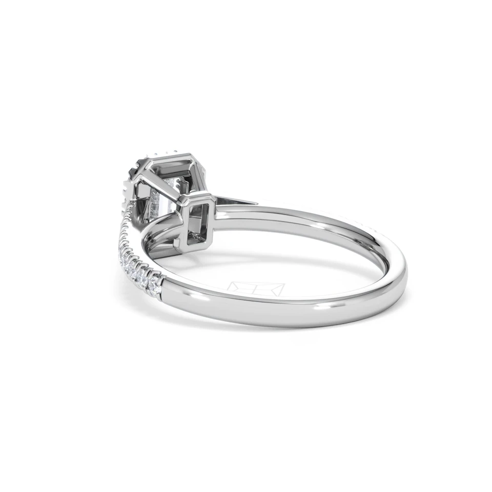 Annabelle Lab Diamond Halo Engagement Ring in Platinum 1ct F/VS1