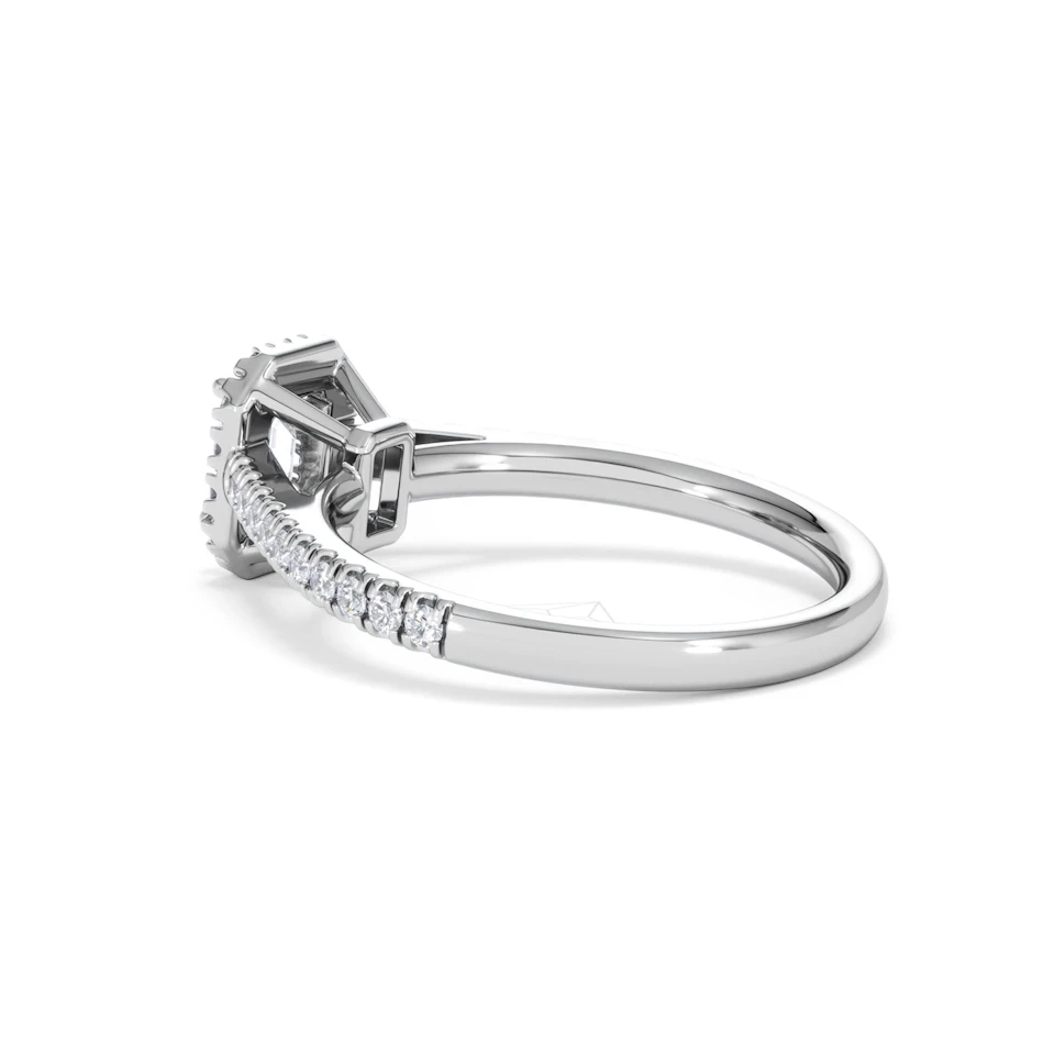 Annabelle Lab Diamond Halo Engagement Ring in Platinum 1ct F/VS1