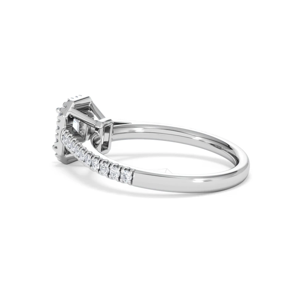 Annabelle Diamond Halo Engagement Ring 18K White Gold 1ct G/VS2