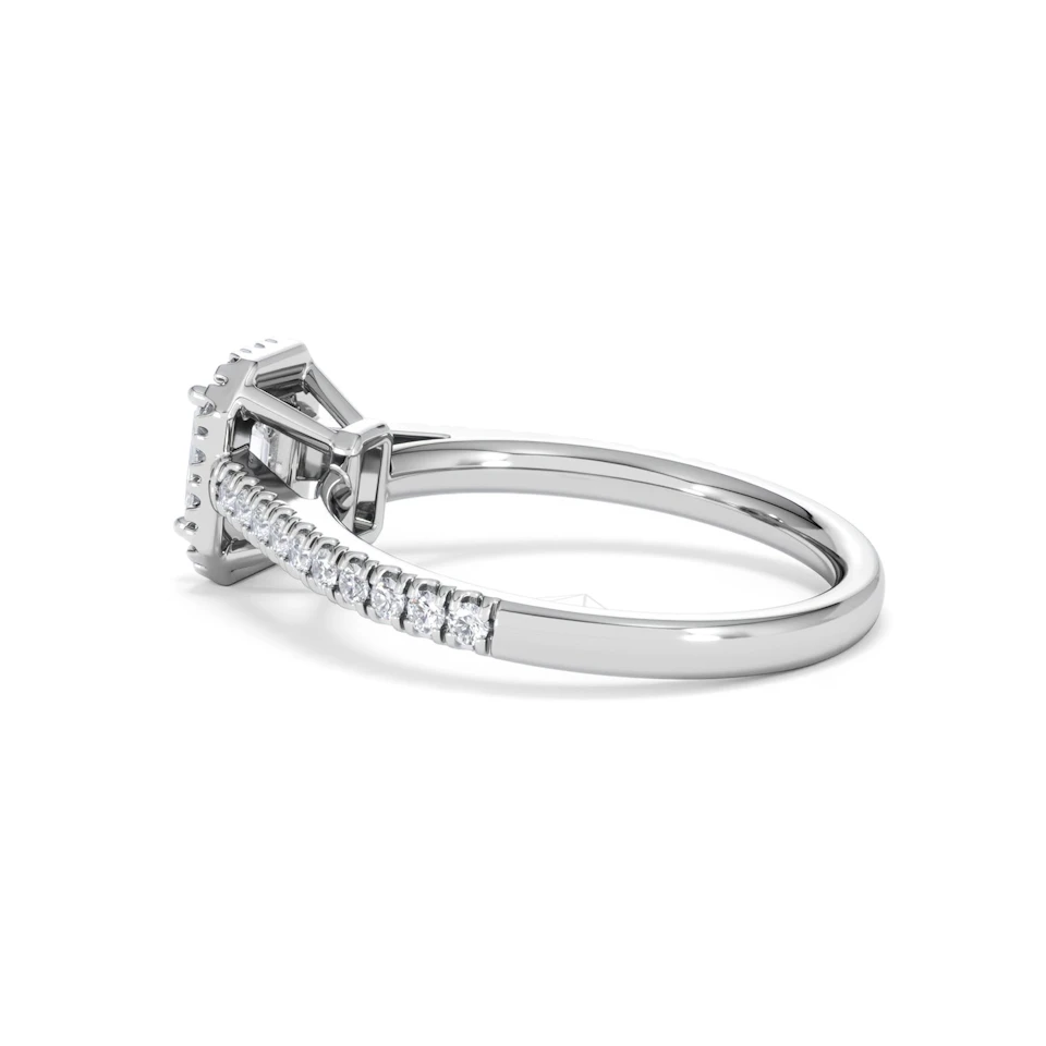 Annabelle Diamond Halo Engagement Ring 18K White Gold 1ct G/VS2