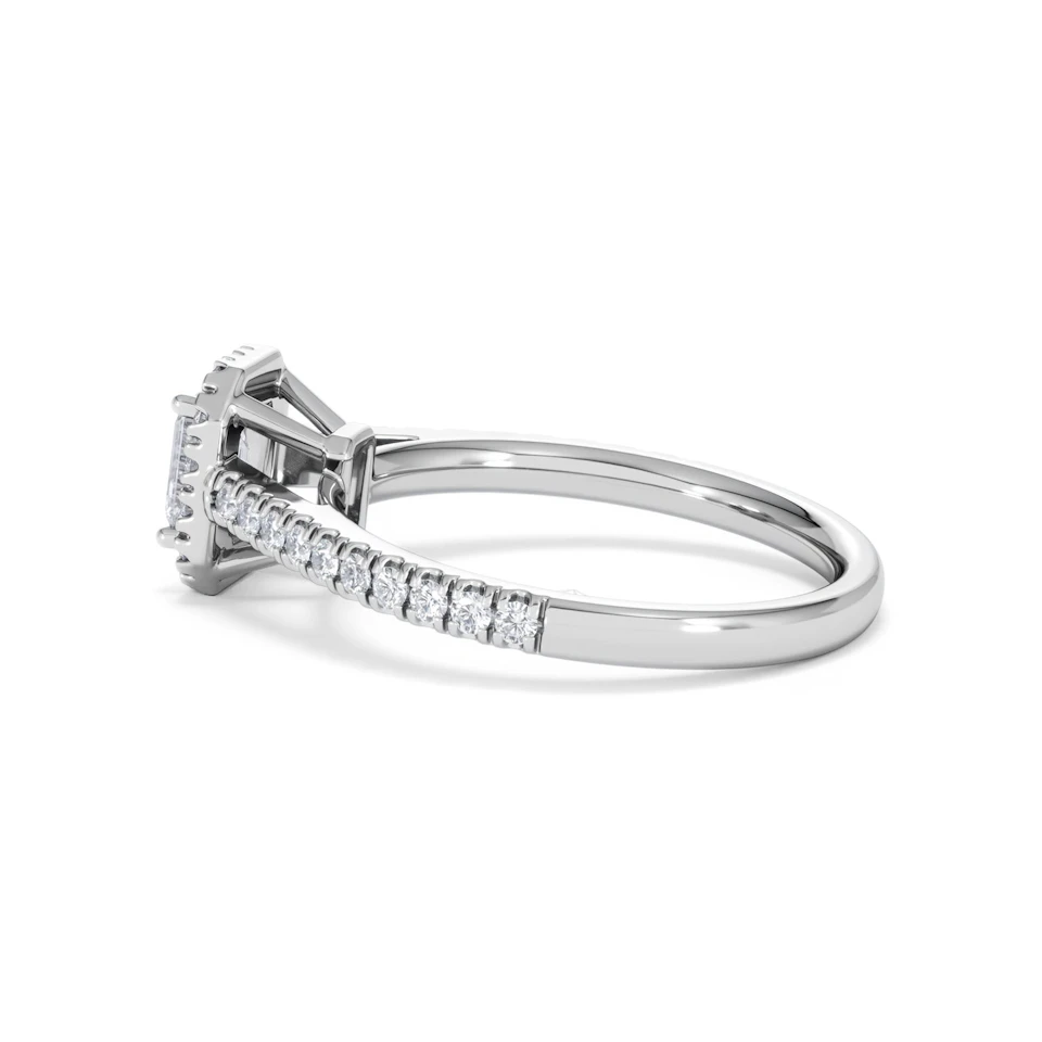 Annabelle Lab Diamond Halo Engagement Ring in Platinum 1ct F/VS1