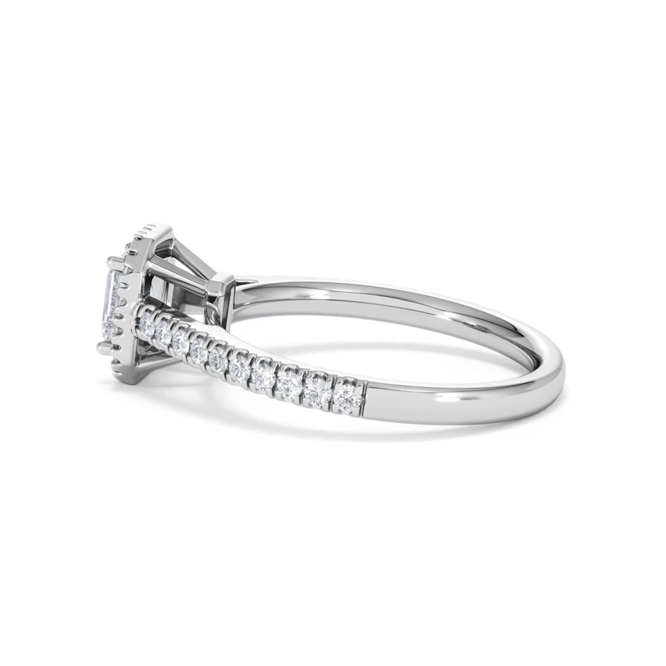 Annabelle Lab Diamond Halo Engagement Ring in Platinum 1ct F/VS1
