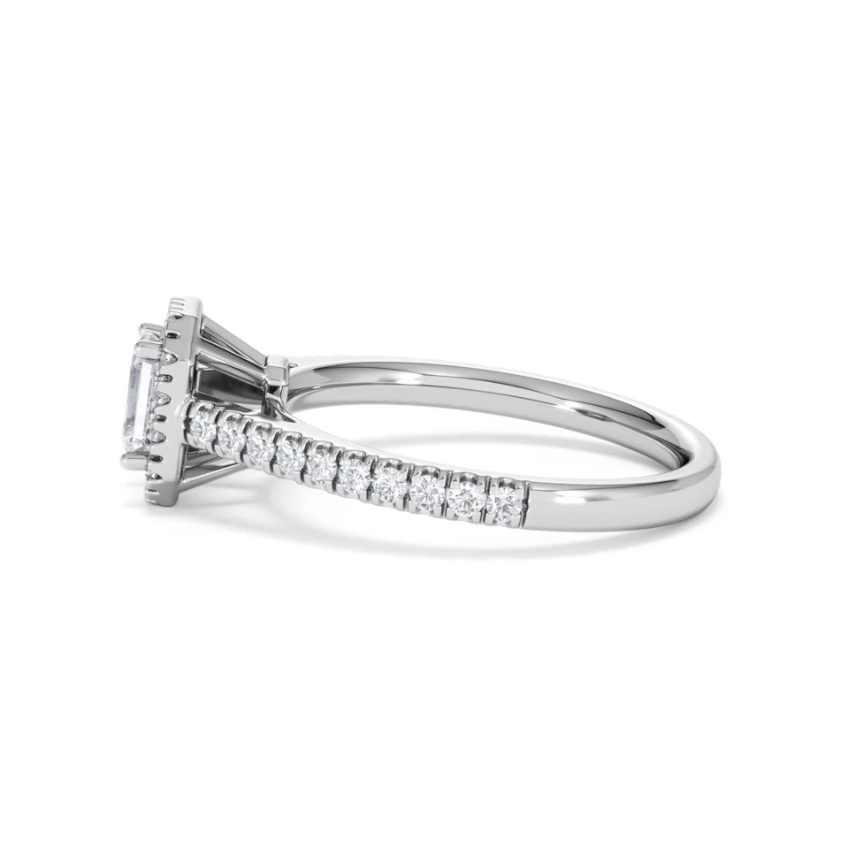 Annabelle Lab Diamond Halo Engagement Ring in Platinum 1ct F/VS1