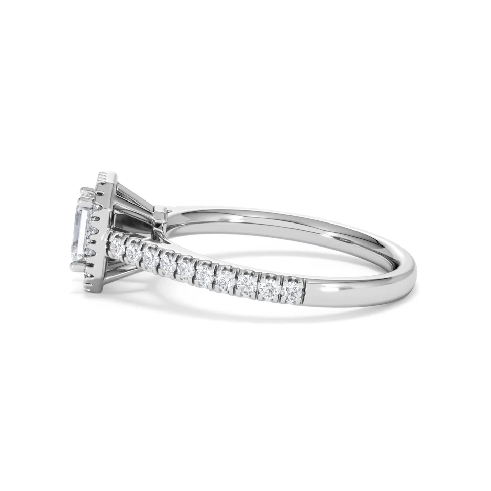 Annabelle Diamond Halo Engagement Ring 18K White Gold 1ct G/VS2