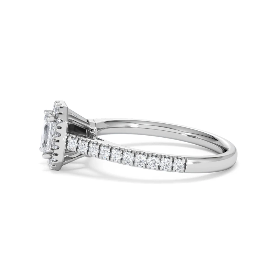 Annabelle Lab Diamond Halo Engagement Ring in Platinum 1ct F/VS1