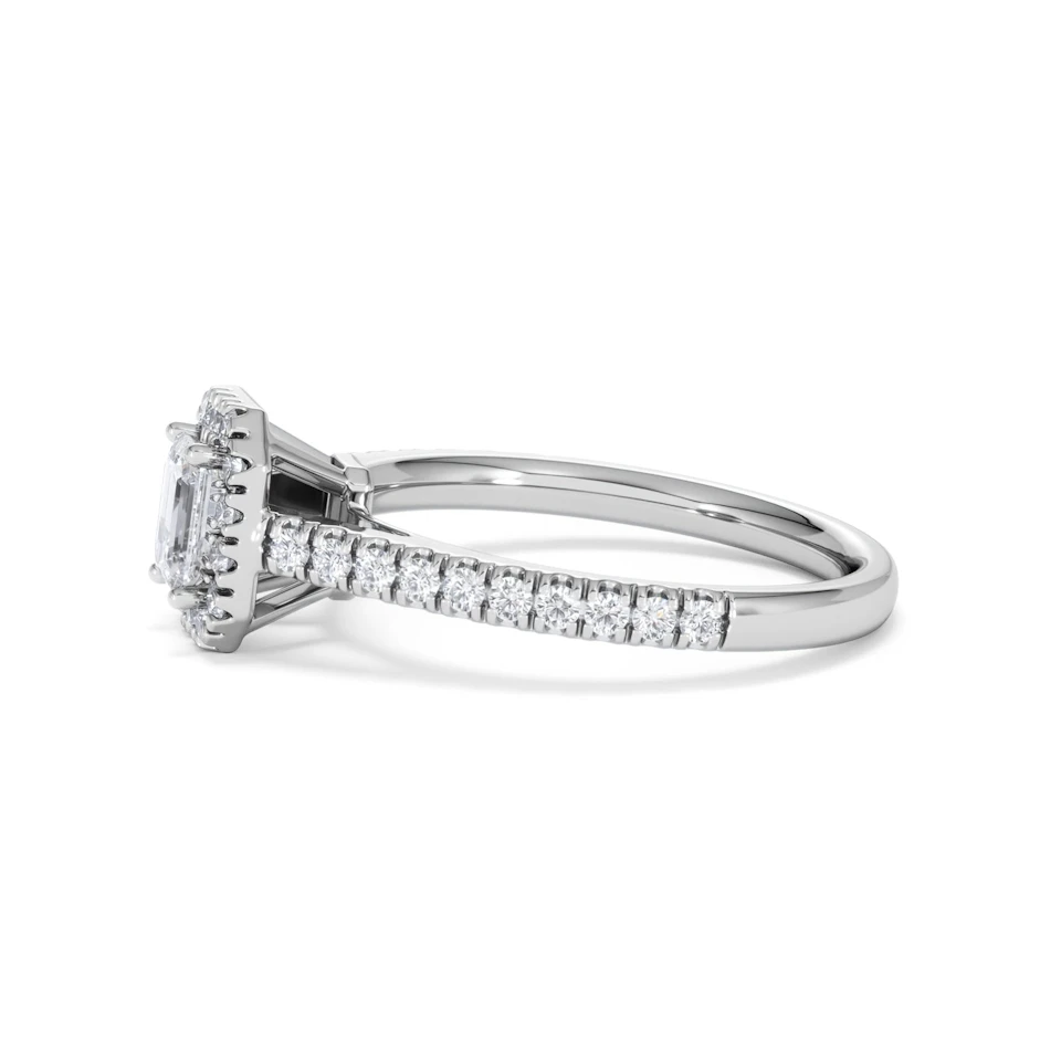 Annabelle Lab Diamond Halo Engagement Ring in Platinum 1ct F/VS1