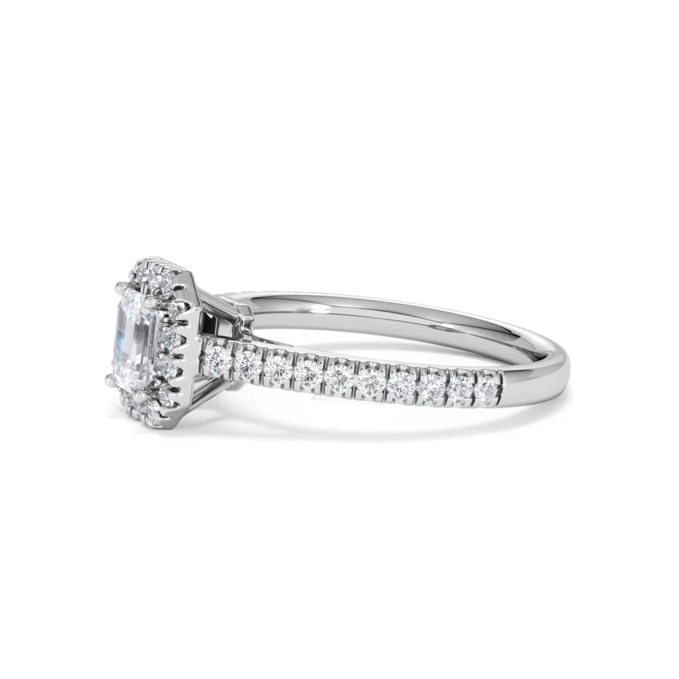 Annabelle Lab Diamond Halo Engagement Ring in Platinum 1ct F/VS1