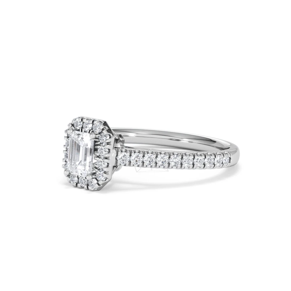 Annabelle Diamond Halo Engagement Ring 18K White Gold 1ct G/VS2