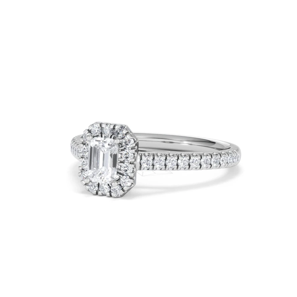 Annabelle Lab Diamond Halo Engagement Ring in Platinum 1ct F/VS1