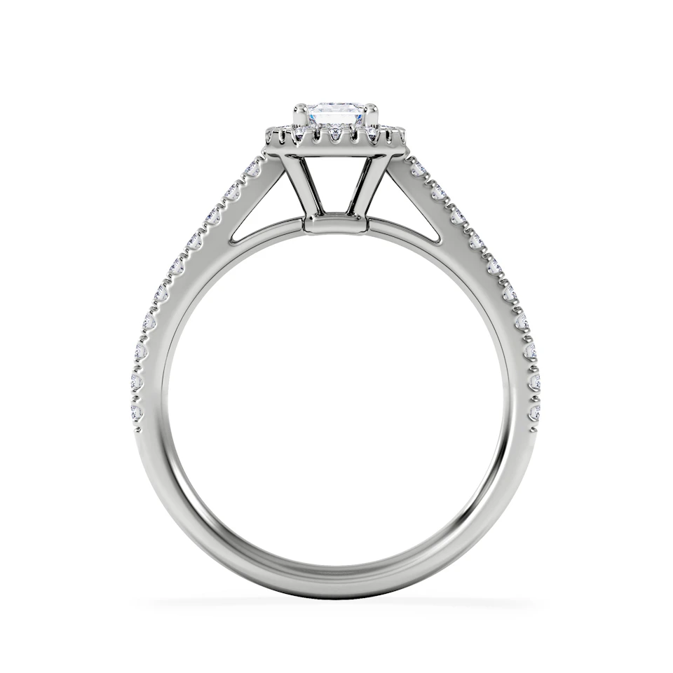 Annabelle Diamond Halo Engagement Ring 18K White Gold 1ct G/VS2