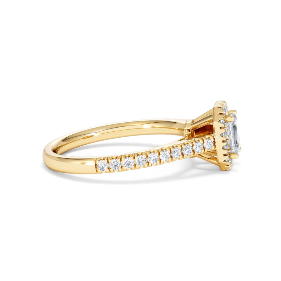 Annabelle Lab Diamond Halo Engagement Ring in 18K Gold 1ct F/VS1