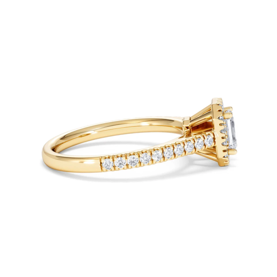 Annabelle Lab Diamond Halo Engagement Ring in 18K Gold 1ct F/VS1