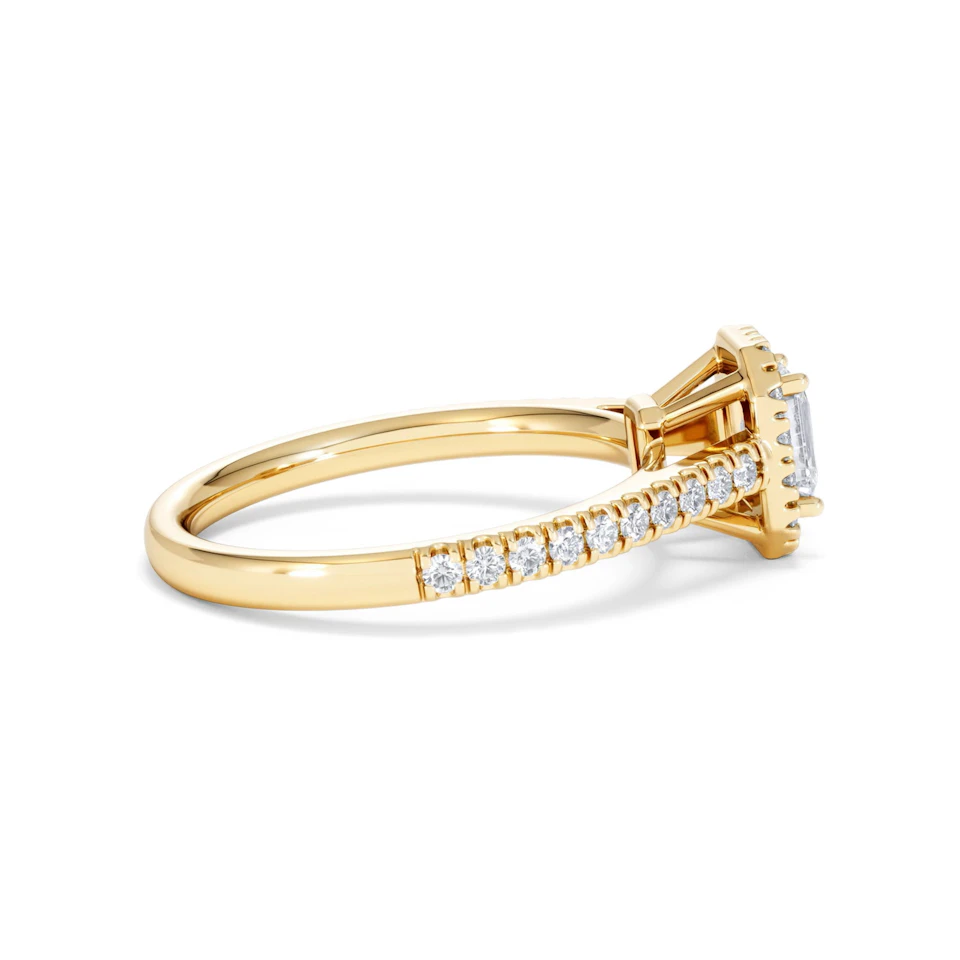 Annabelle Lab Diamond Halo Engagement Ring in 18K Gold 1ct F/VS1