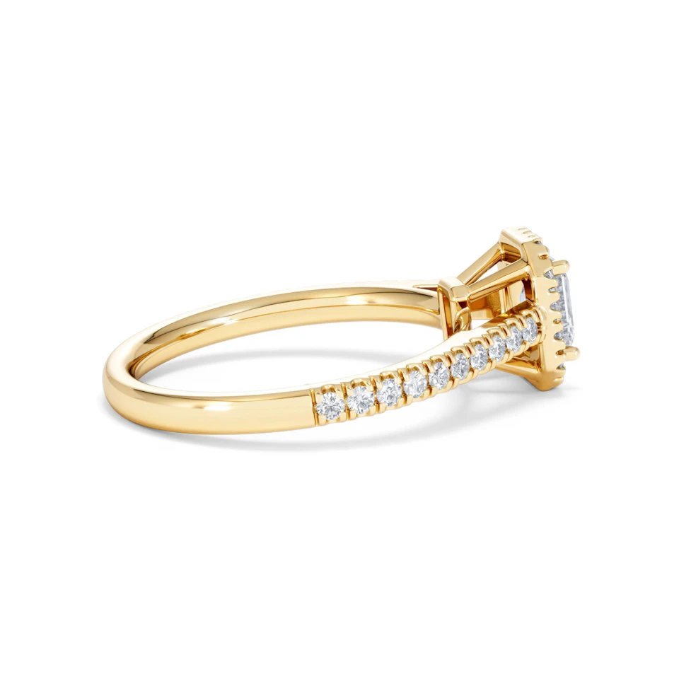 Annabelle Lab Diamond Halo Engagement Ring in 18K Gold 1ct F/VS1