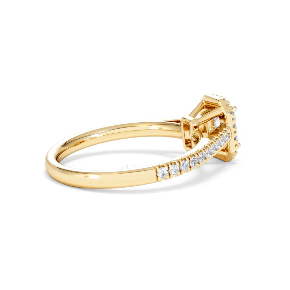Annabelle Lab Diamond Halo Engagement Ring in 18K Gold 1ct F/VS1