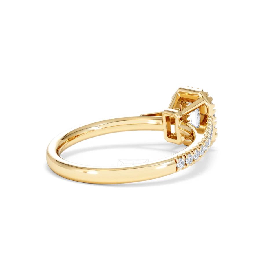 Annabelle Lab Diamond Halo Engagement Ring in 18K Gold 1ct F/VS1