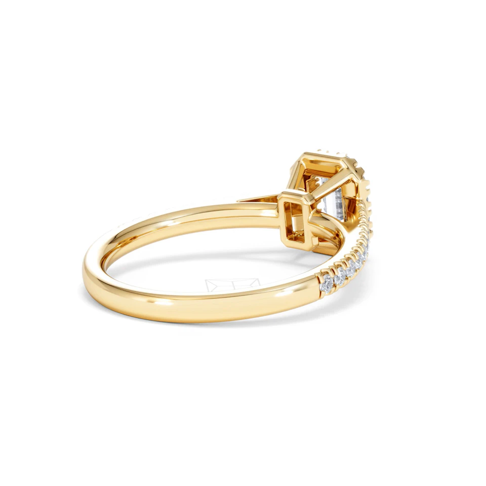 Annabelle Lab Diamond Halo Engagement Ring in 18K Gold 1ct F/VS1