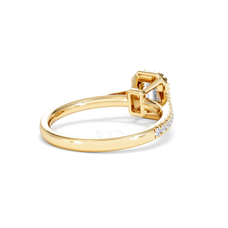 Annabelle Lab Diamond Halo Engagement Ring in 18K Gold 1ct F/VS1