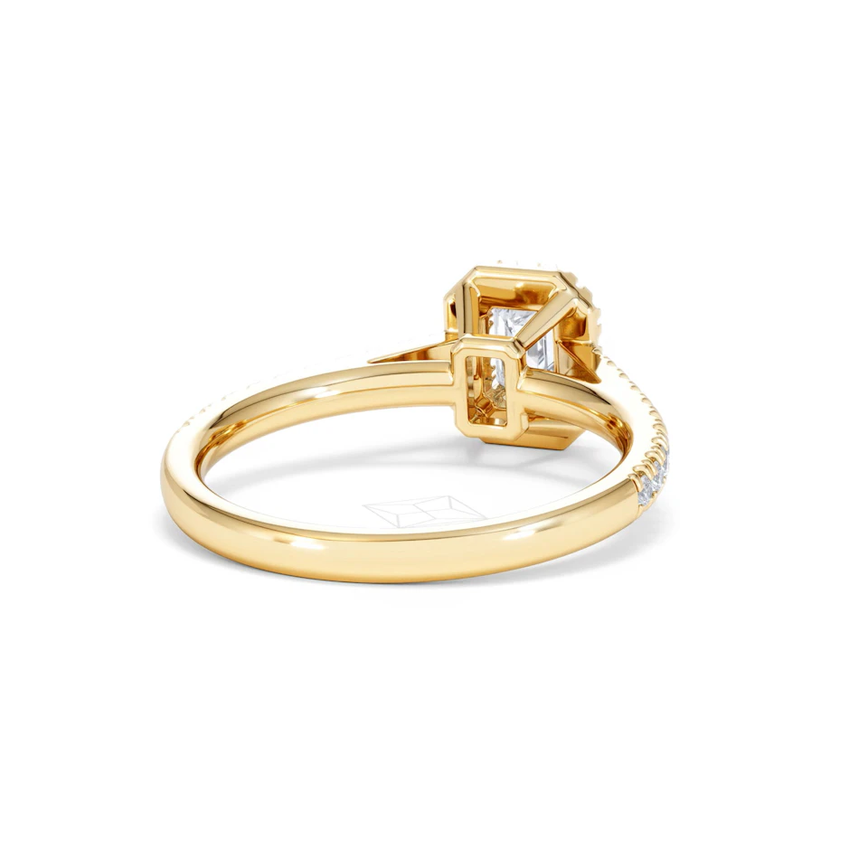 Annabelle Lab Diamond Halo Engagement Ring in 18K Gold 1ct F/VS1