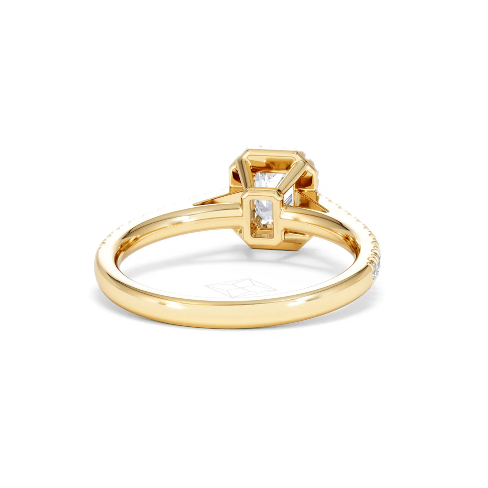 Annabelle Lab Diamond Halo Engagement Ring in 18K Gold 1ct F/VS1