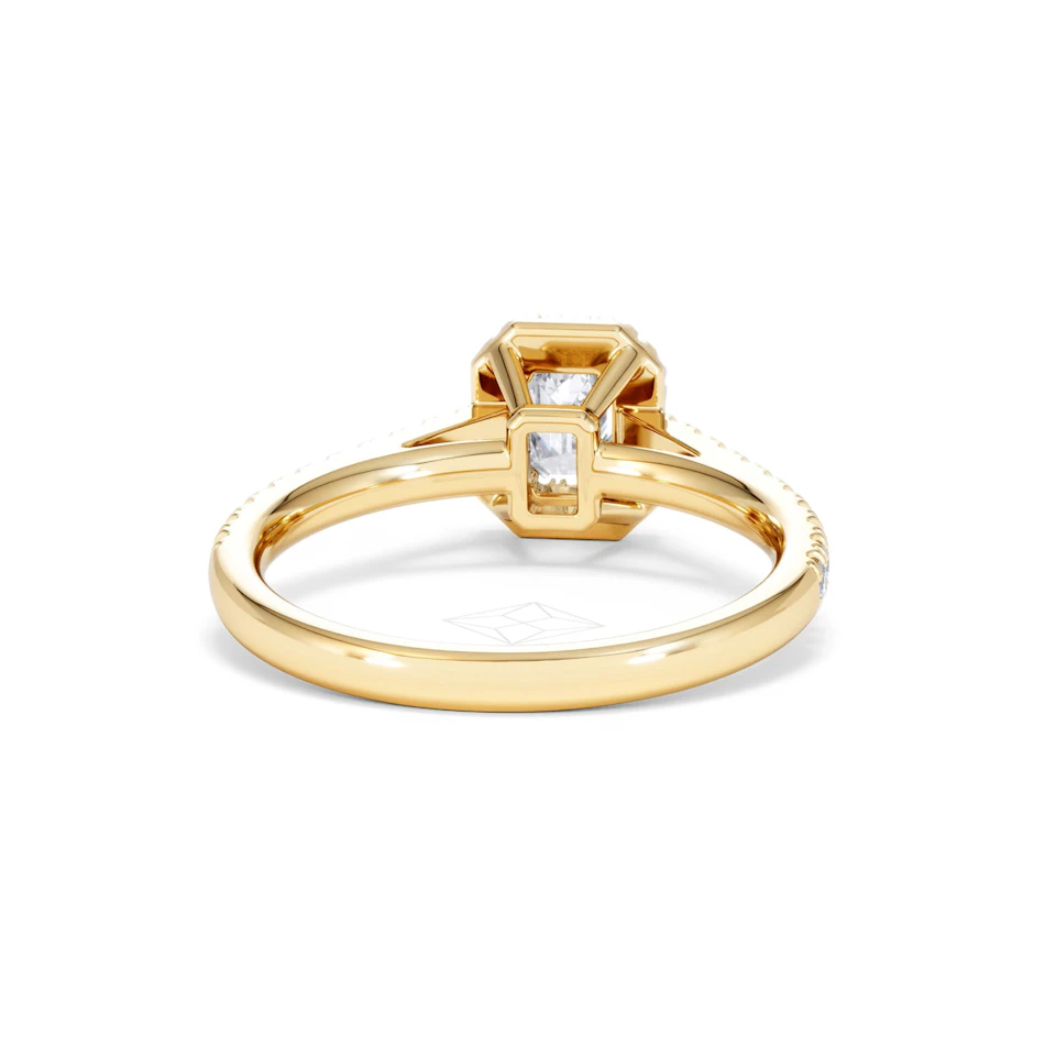 Annabelle Lab Diamond Halo Engagement Ring in 18K Gold 1ct F/VS1