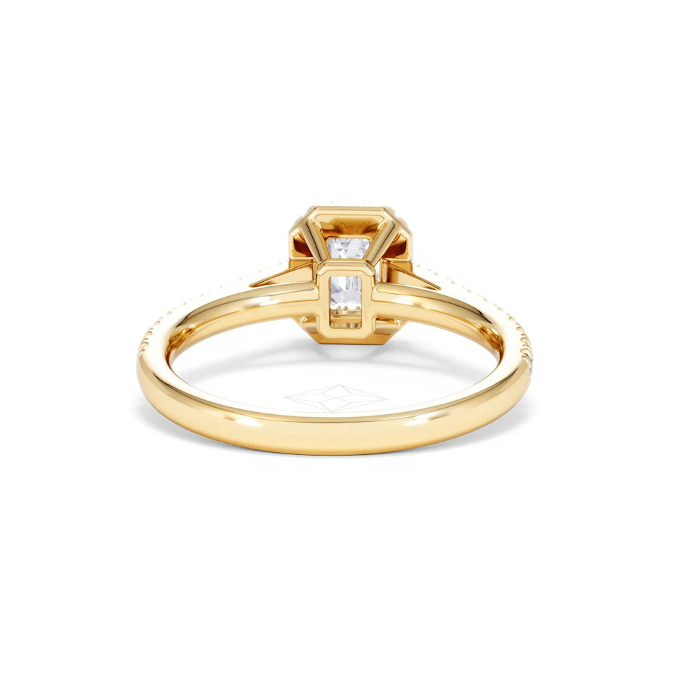 Annabelle Lab Diamond Halo Engagement Ring in 18K Gold 1ct F/VS1