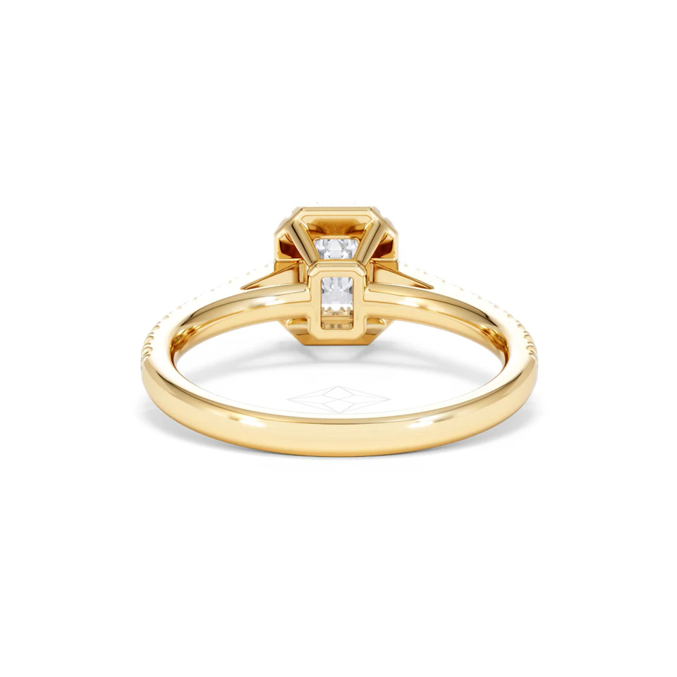 Annabelle Lab Diamond Halo Engagement Ring in 18K Gold 1ct F/VS1