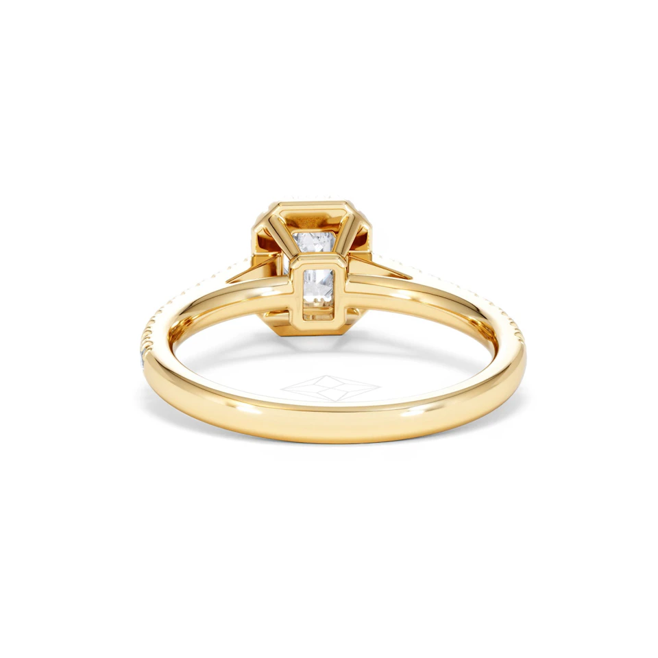 Annabelle Lab Diamond Halo Engagement Ring in 18K Gold 1ct F/VS1