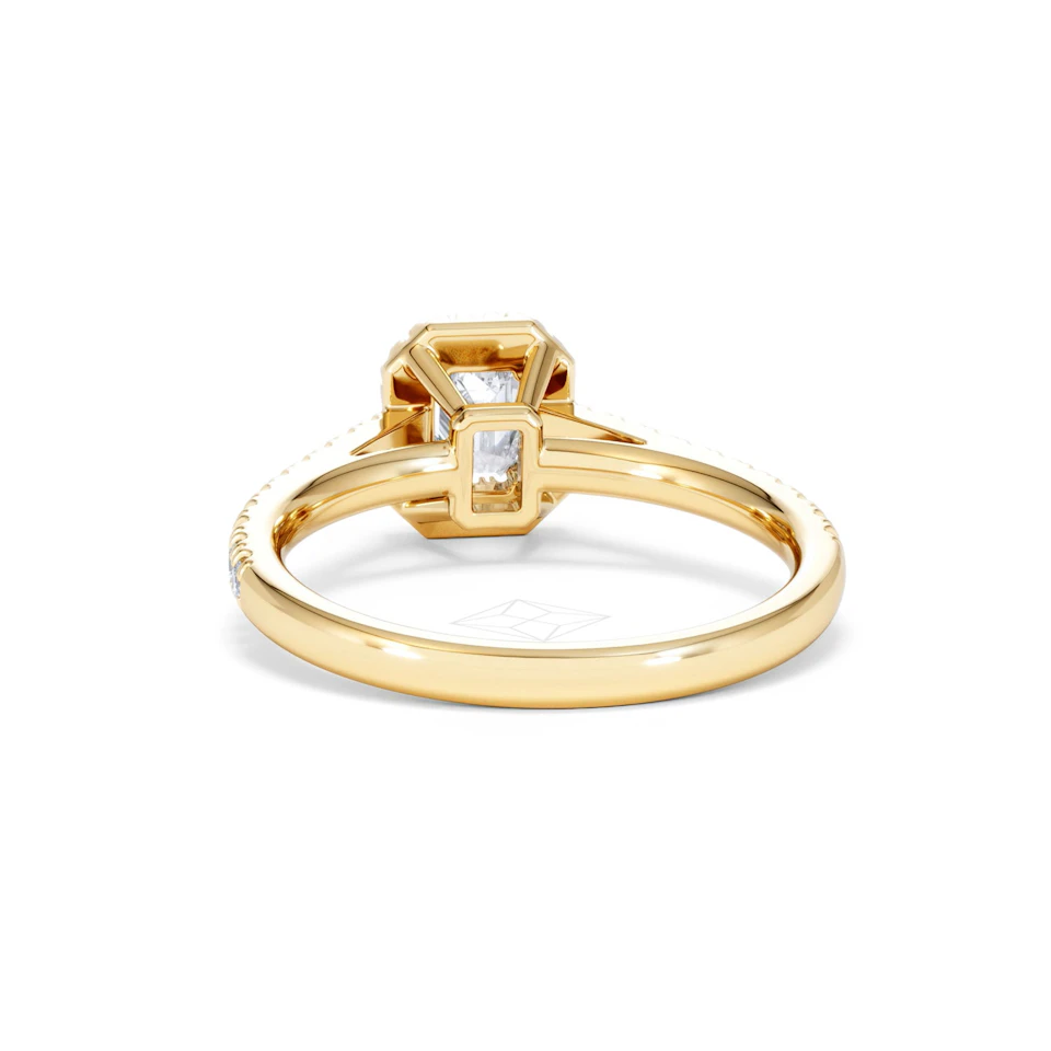 Annabelle Lab Diamond Halo Engagement Ring in 18K Gold 1ct F/VS1