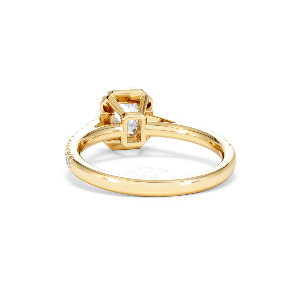 Annabelle Lab Diamond Halo Engagement Ring in 18K Gold 1ct F/VS1