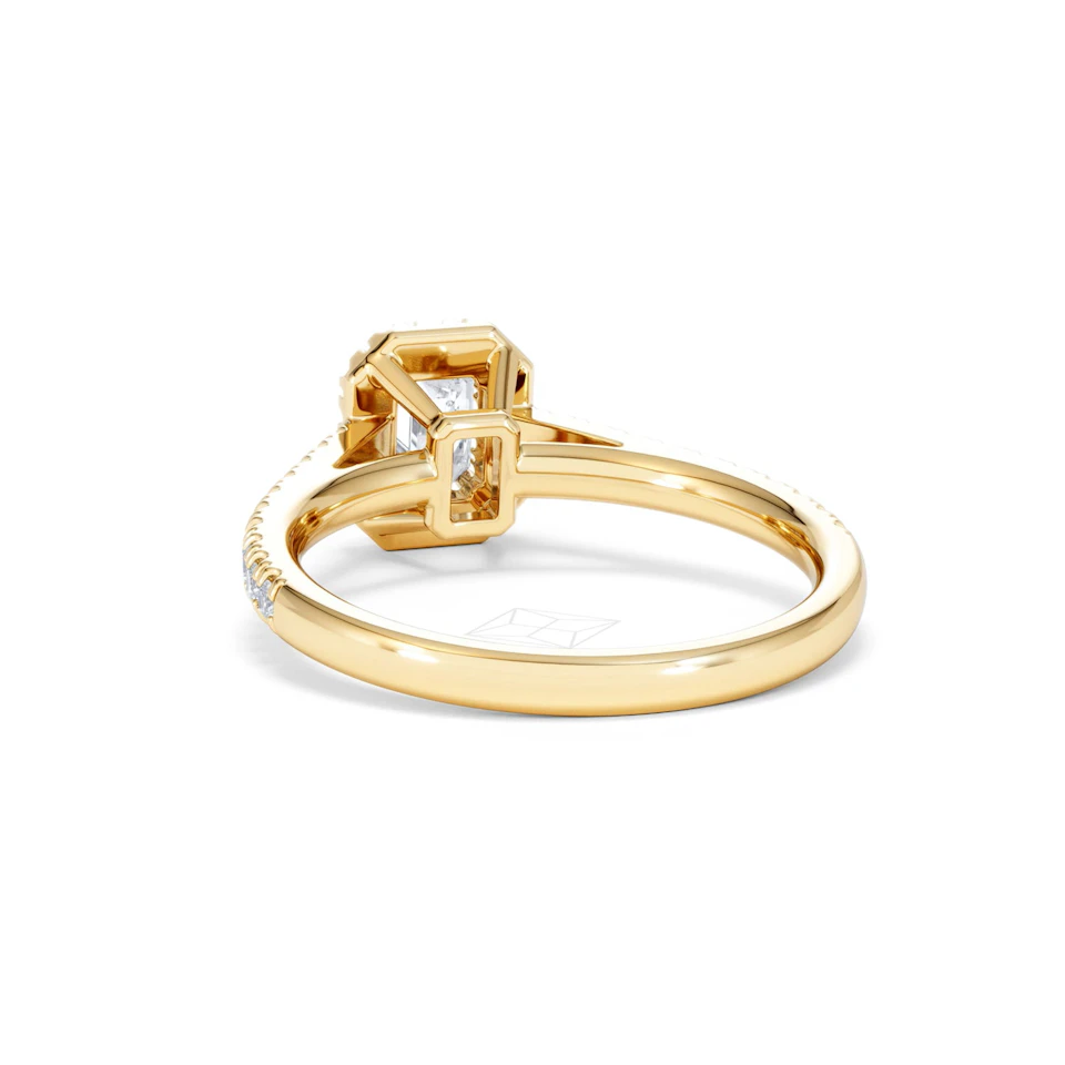 Annabelle Lab Diamond Halo Engagement Ring in 18K Gold 1ct F/VS1