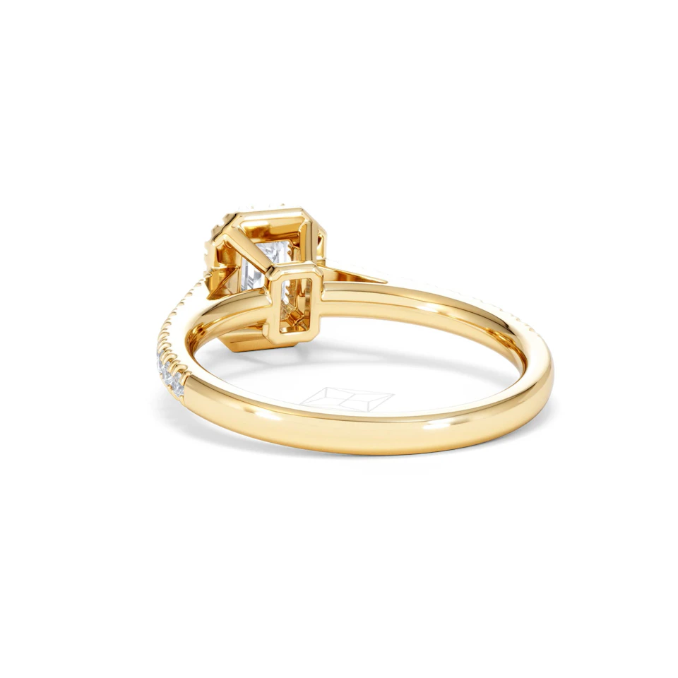 Annabelle Lab Diamond Halo Engagement Ring in 18K Gold 1ct F/VS1