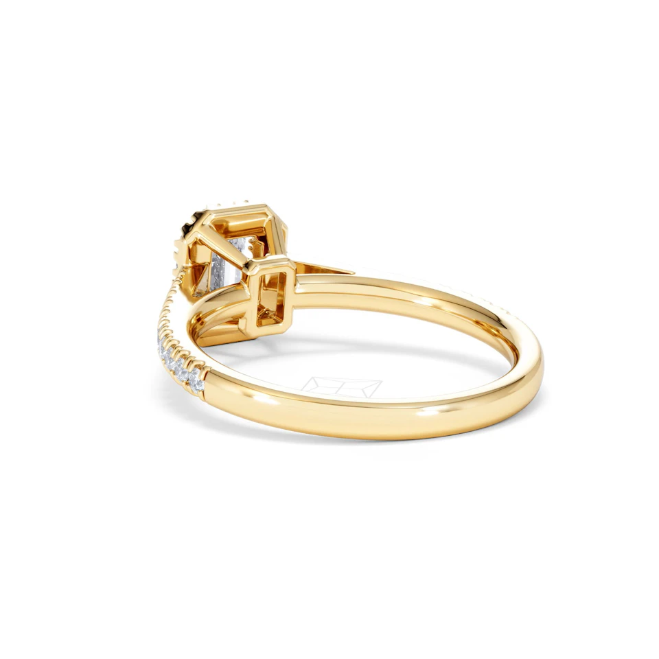 Annabelle Lab Diamond Halo Engagement Ring in 18K Gold 1ct F/VS1