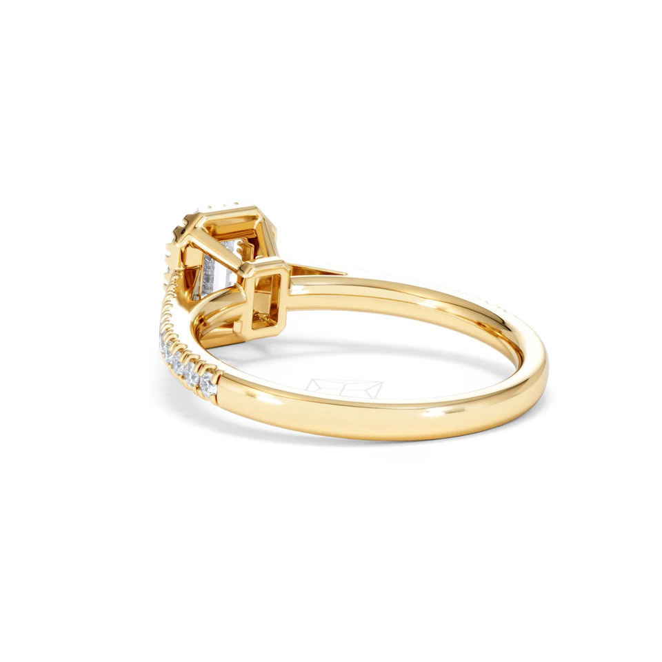 Annabelle Lab Diamond Halo Engagement Ring in 18K Gold 1ct F/VS1