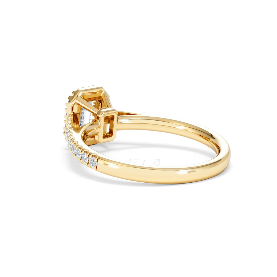 Annabelle Lab Diamond Halo Engagement Ring in 18K Gold 1ct F/VS1