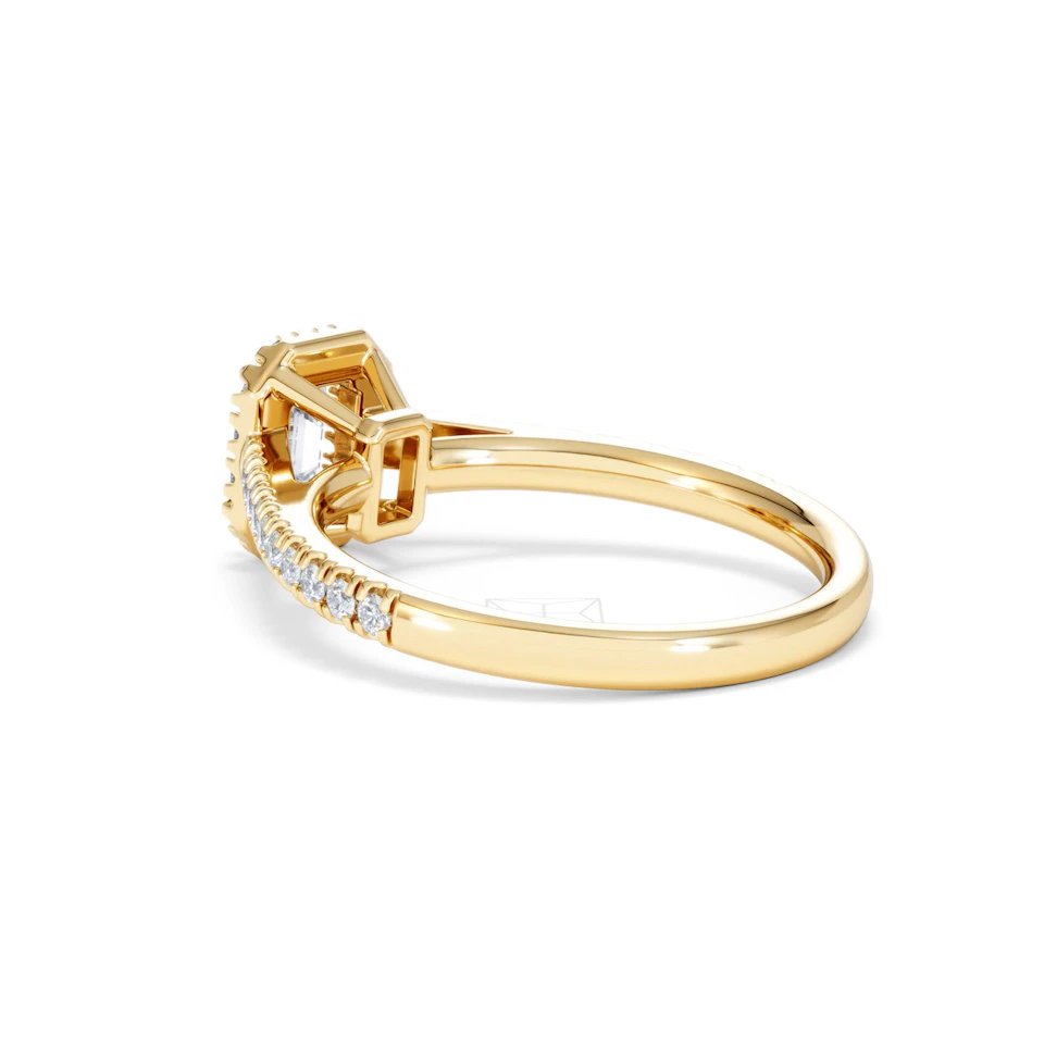 Annabelle Lab Diamond Halo Engagement Ring in 18K Gold 1ct F/VS1
